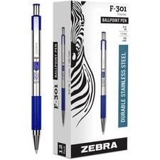 Zebra STEEL 3 Series F-301 Retractable Ballpoint Pen ZEB27120