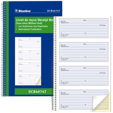 Blueline Bilingual Receipt Book BLIA4074BT