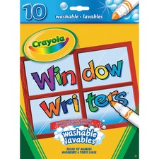 Crayola Markers, Broad Line Washable 10 ct - Window Writers CYO569704