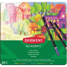 Derwent Colored Pencils, 3.3mm Core, Metal Tin, 24 Count DWT2301938