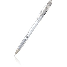 Pentel Arts Slicci Metallic (0.8mm) Needle Tip Med Gel Pen Silver Metallic Ink PENBG208Z