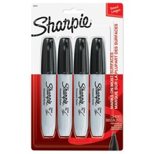 Sharpie Permanent Markers, Chisel Tip, Black Ink SAN38264PP