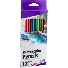 Pentel Arts Watercolor Pencil Set - Assorted Colors, 12-Pack PENCB912