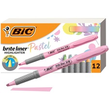 BIC Brite Liner Grip Highlighters, Assorted, 12 Pack BICGBLD11AST