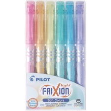 FriXion Light Erasable Highlighters Assorted Pastel Colours 6/pkg PILSWFLS6S