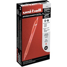 uniball&trade; Jetstream Elements Retractable Ball Point Pens Medium Point Red 12/box UBC70125