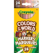 Crayola Colors of the World Washable Skin Tone Markers, 24 Count CYO568525