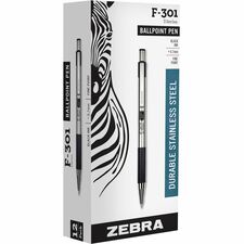 Zebra STEEL 3 Series F-301 Retractable Ballpoint Pen ZEB27110