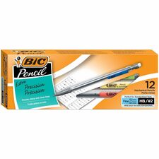 BIC Extra-Precision Mechanical Pencil, HB Lead, Metallic Barrel, Fine Point (0.5 mm), Black, 12-Count BICMPF11