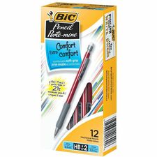 BIC Pencil Extra Comfort Mechanical Pencil, Medium Point (0.7 mm), Black, Soft Grip For Comfort & Added Control, 12-Count BICMPFG11