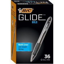 BIC Glide Bold Retractable Ballpoint Pens, Bold Point (1.6 mm), Black Ink Pens, 36-Count Pack, Pens for School and Office Supplies BIC805011