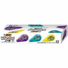 BIC Wite-Out Brand Mini Correction Tape, 4.9 Meters, 12-Count Pack of white Correction Tape, Compact Tape Office or School Supplies BICWOTM11WHI