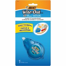 BIC Wite Out Brand EZ Refill Correction Tape, 1-Count Pack of White Correction Tape, Easy to Refill for Office or School BICWOTRP11